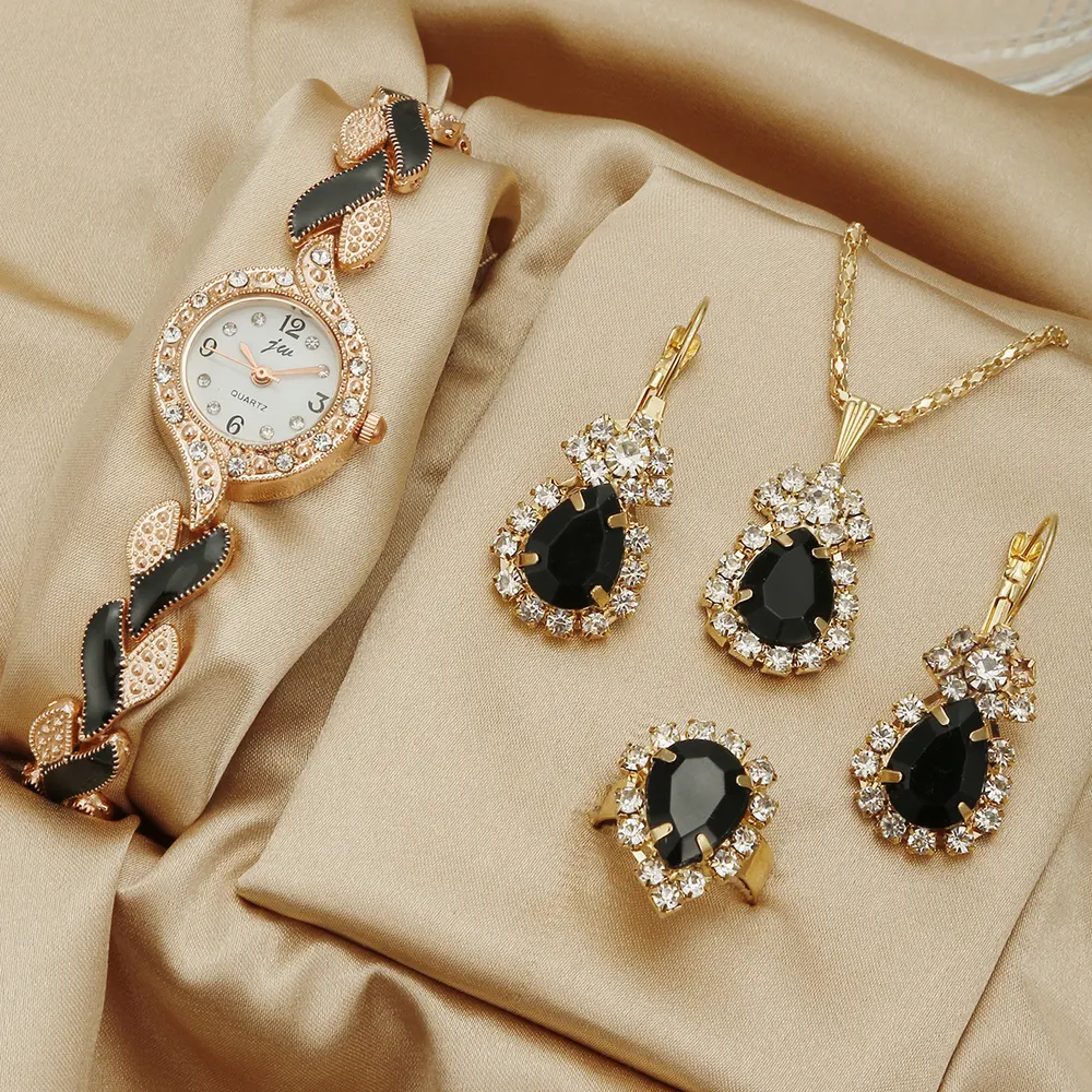Heart Strap Watch and Jewellery Set