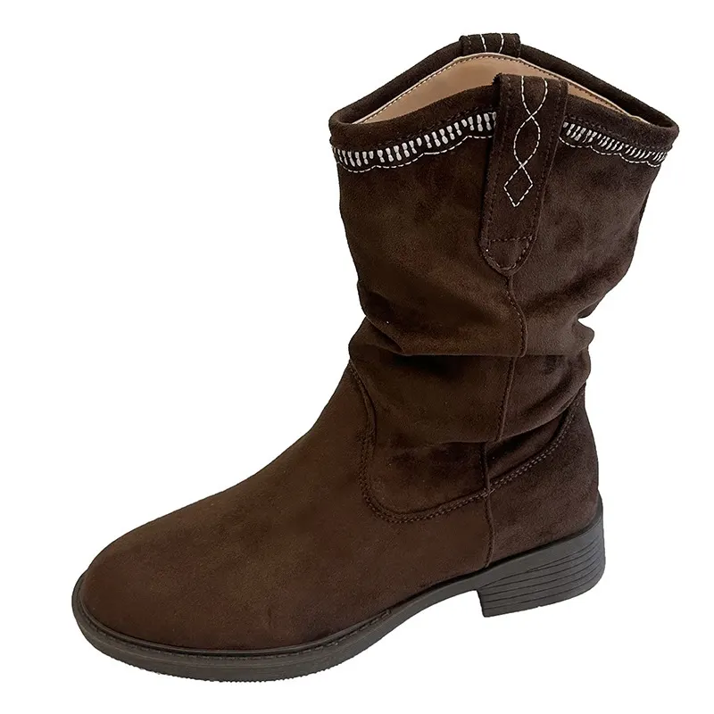Retro Mid-Calf Boots with Chunky Heel