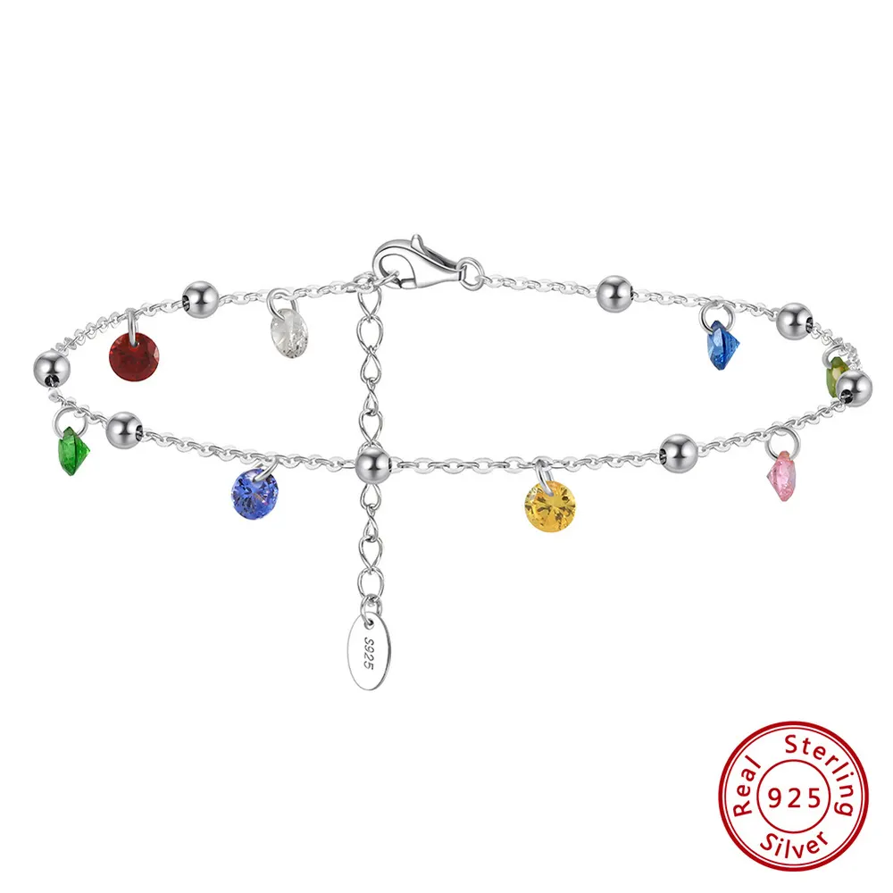 Starry Sky Zircon Silver Anklet