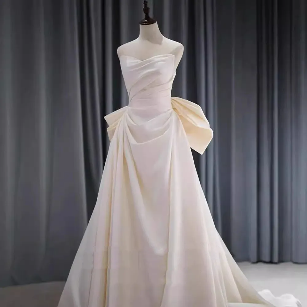 Lace-Accented Long White Dress