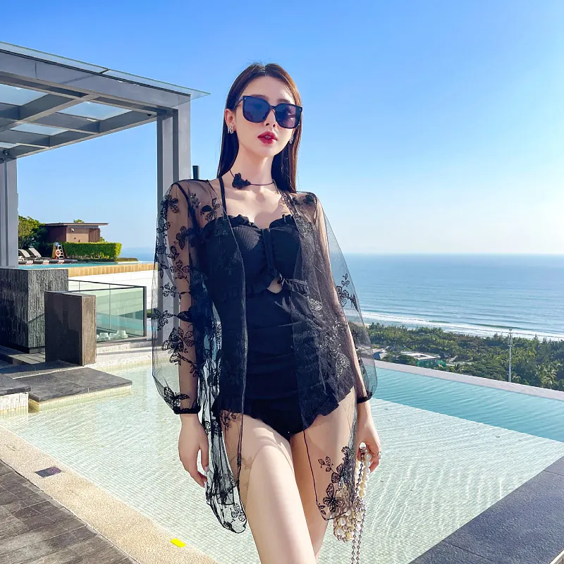 Long-Sleeve One-Piece Swimsuit