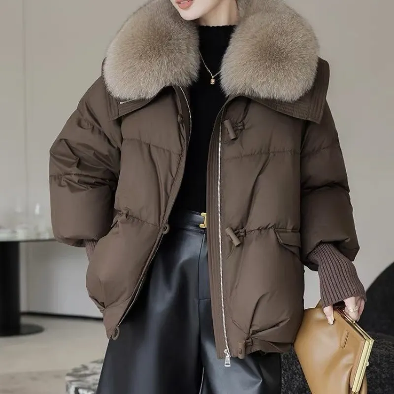 Fur-Collar Short Padded Jacket