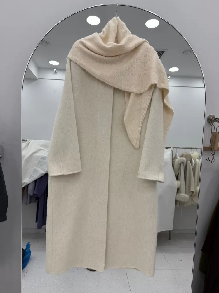 Longline Wool-Blend Straight Coat