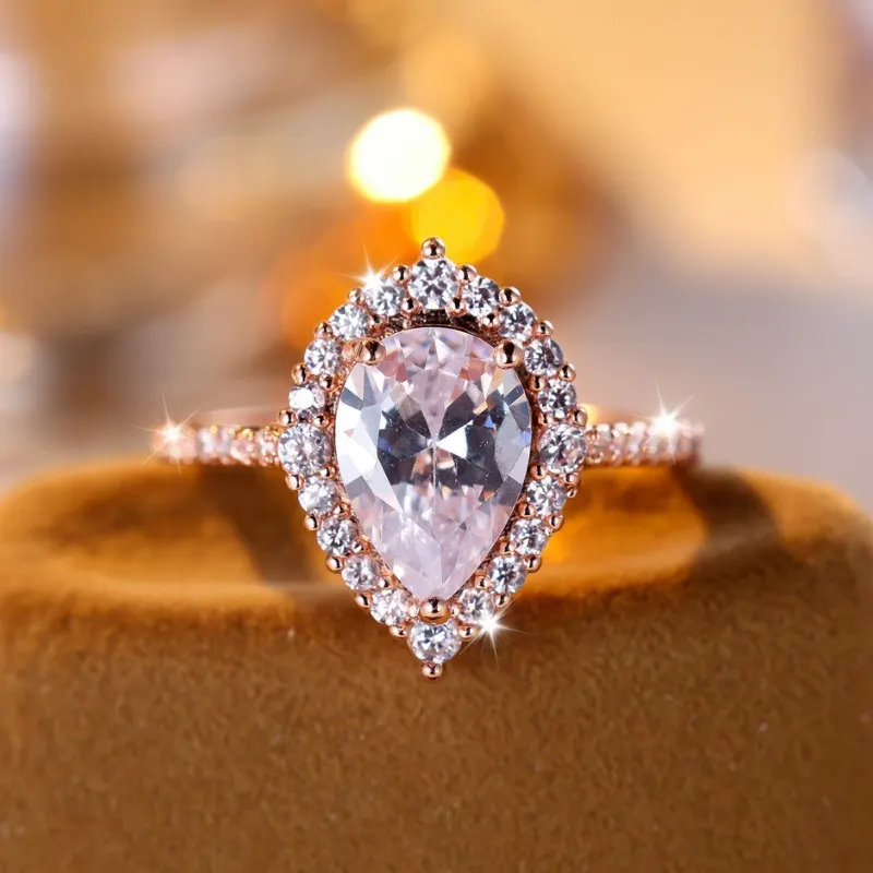 Rose Gold Water Drop Ring