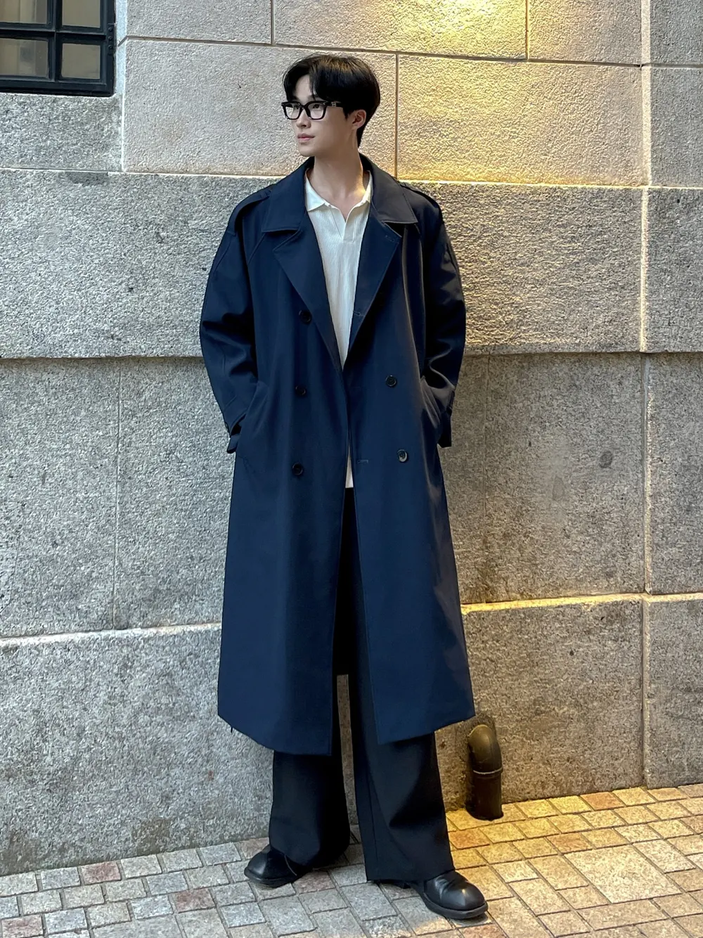 Men's Modal Rabbit Fur Trench Coat