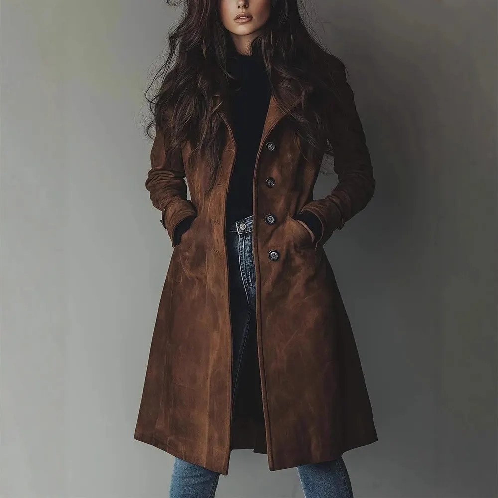 Longline Trench Coat with Pockets