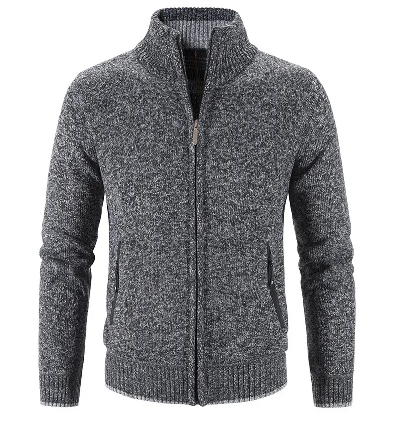 Fleece-Lined Cotton Blend Cardigan