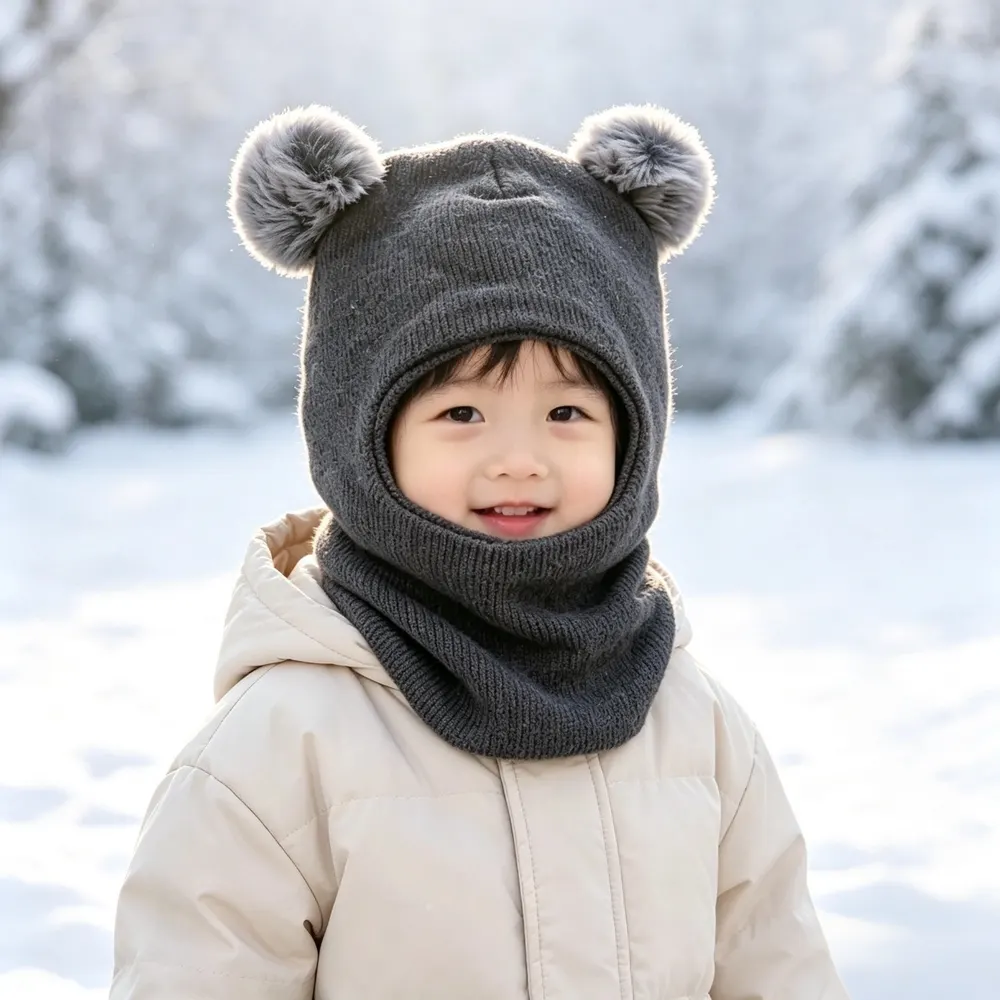 Kids Fleece-Lined Earflap Hat and Scarf