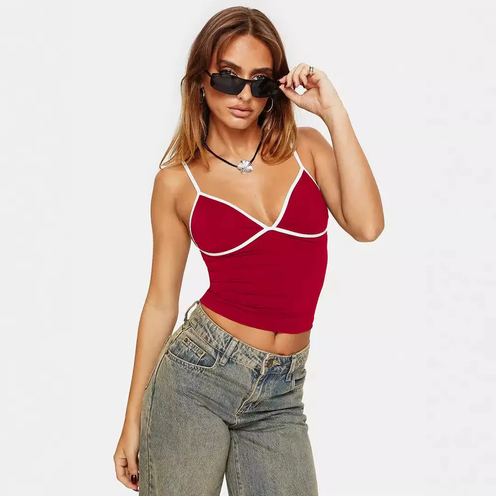 Spliced Slim Fit Camisole Top