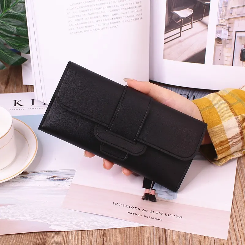 Long Tri-Fold Wallet in Soft PU Leather