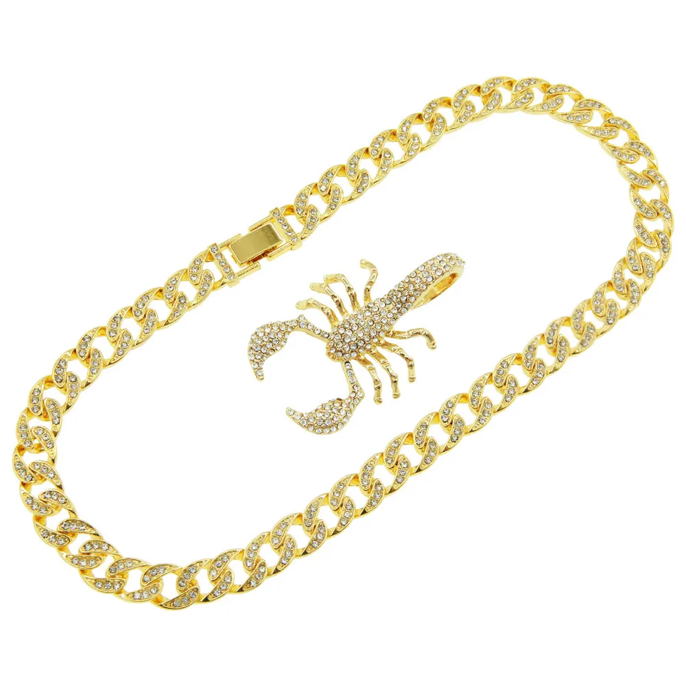 Rhinestone Scorpion Pendant Necklace