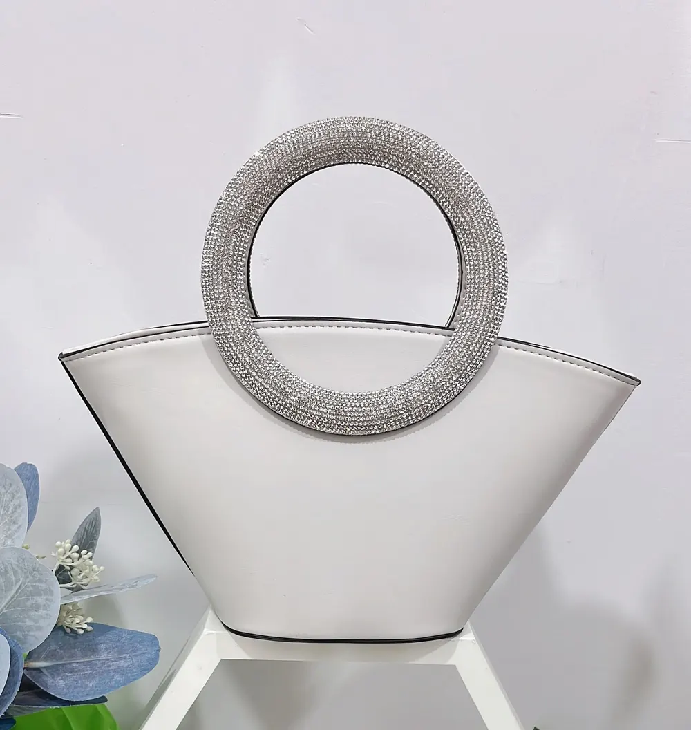 Bucket Bag with Diamond Round Handle