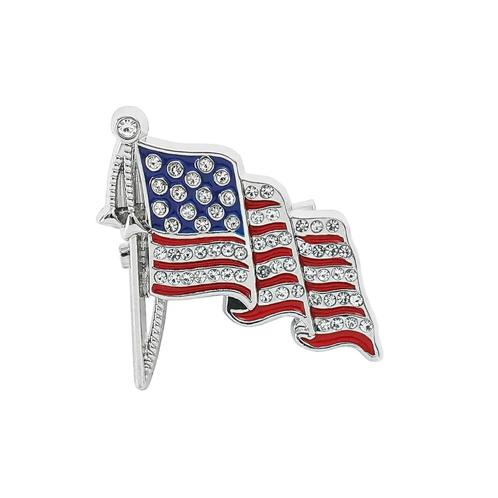 American Flag Letter Brooch