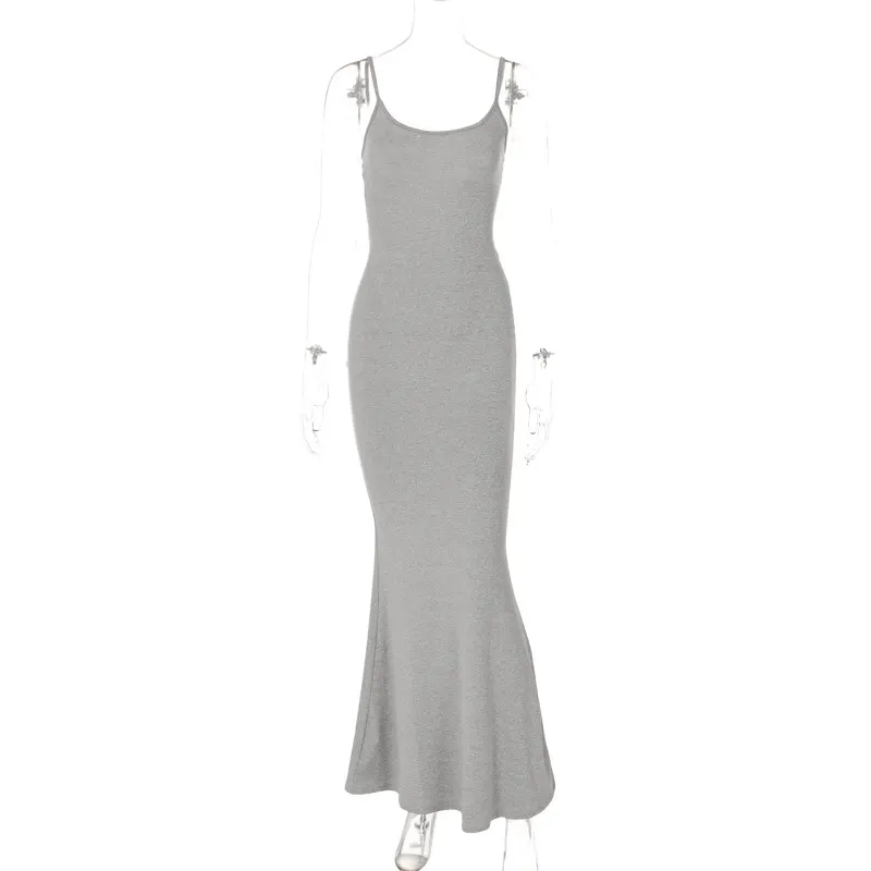 Spaghetti Strap High-Waist Long Dress