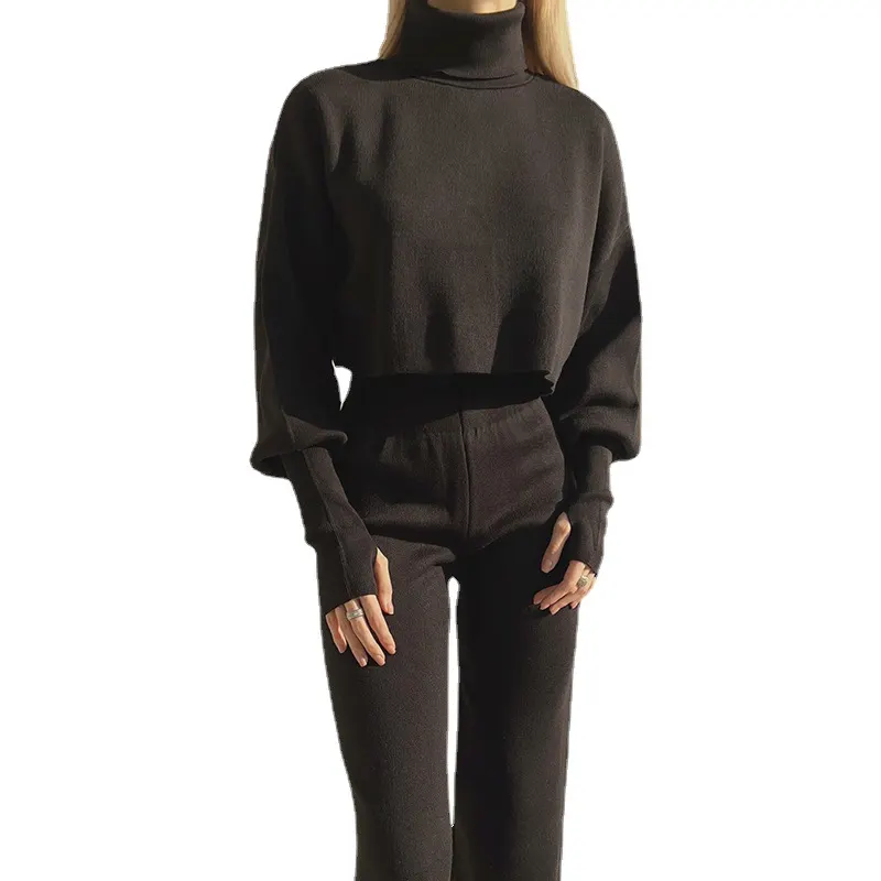 Turtleneck Top and Trouser Two-Piece Set