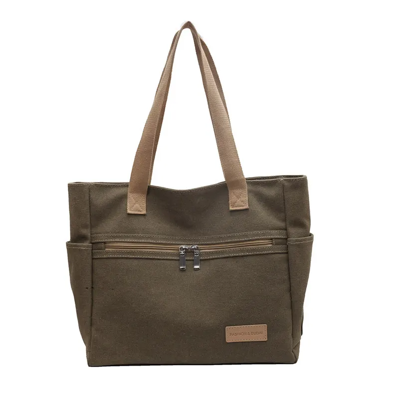 Soft Canvas Shoulder Tote