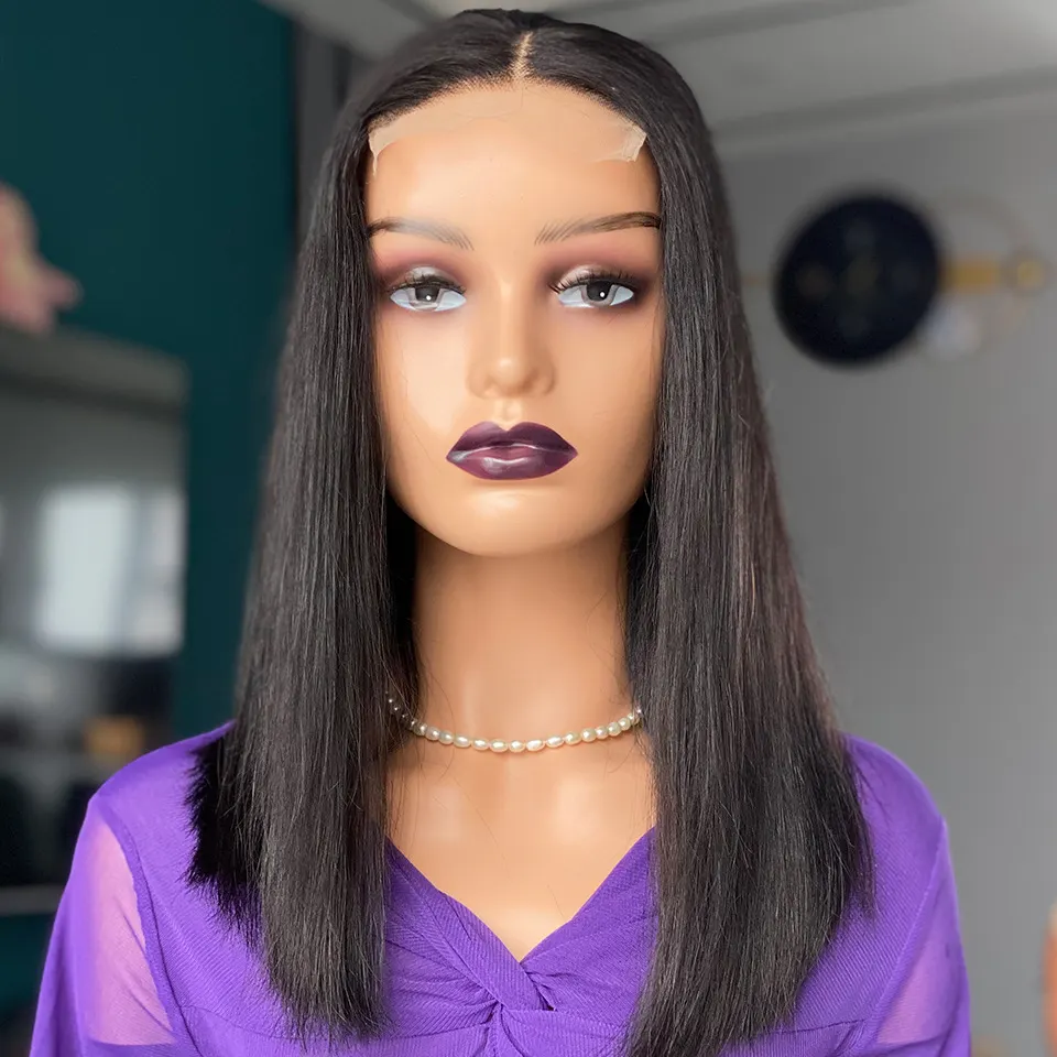 Bone Straight Human Hair Wig, 16 Inches