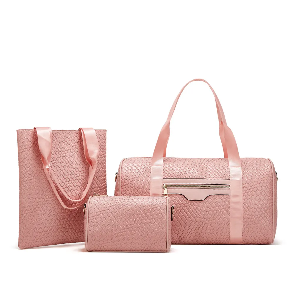 Woven Travel Duffel Bag Three-Piece Set