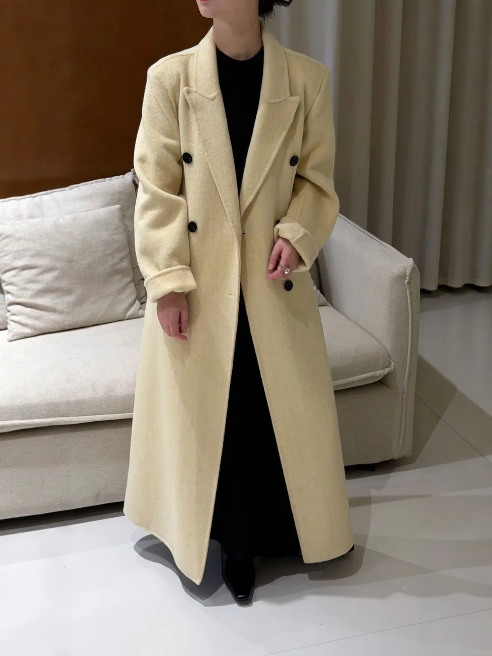 Longline Double-Breasted Wool Coat