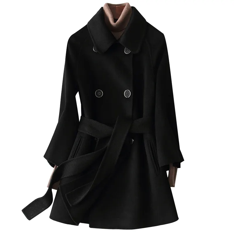 Double-Faced Wool Mid-Length Coat