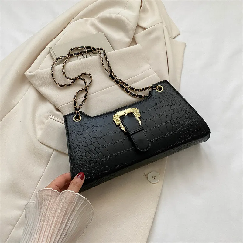 Small Square Crossbody Bag with Chain Strap