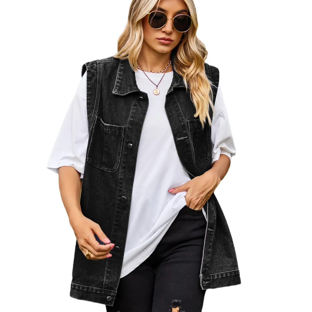 Rayon Denim Waistcoat Vest