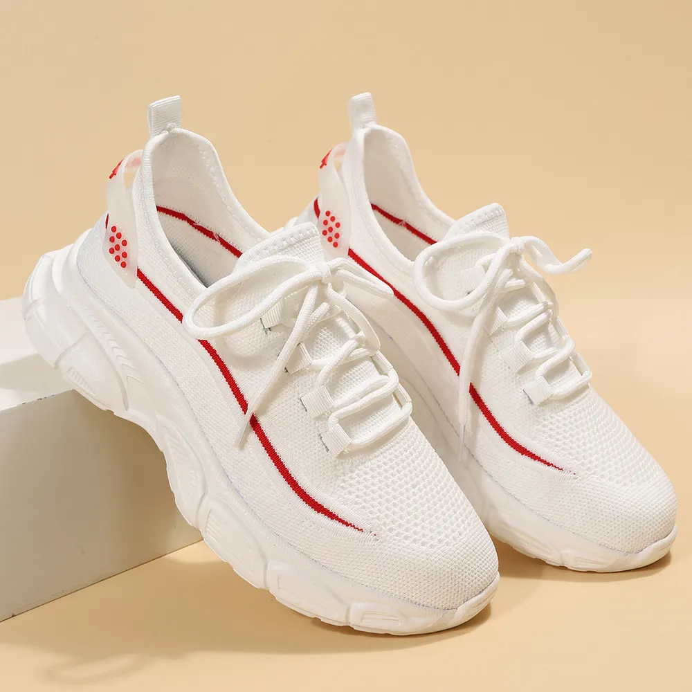 Knit Cross-Strap Wedge Sneaker