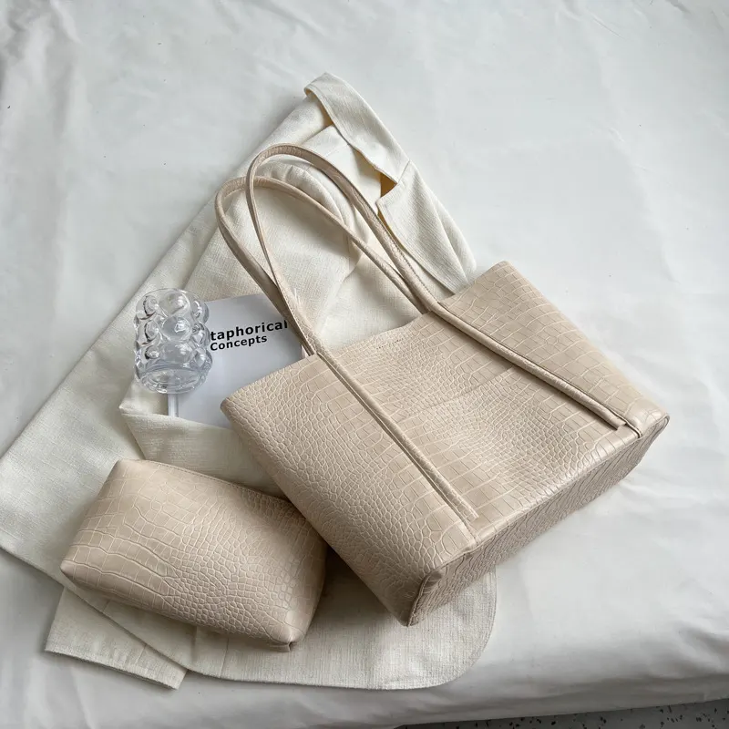 Embossed Square Shoulder Tote