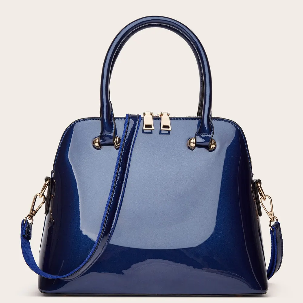 Glossy PU Tote Shoulder Bag