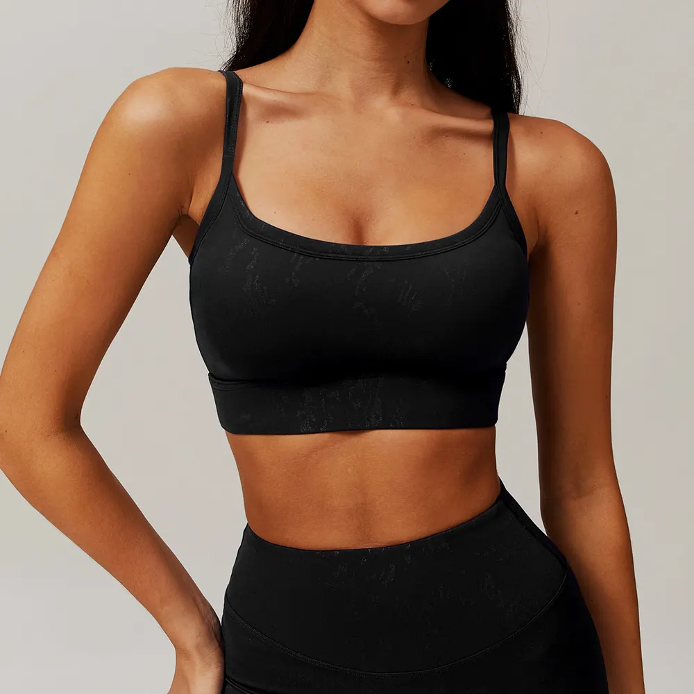 Bronzed Cloud Pattern Sports Bra