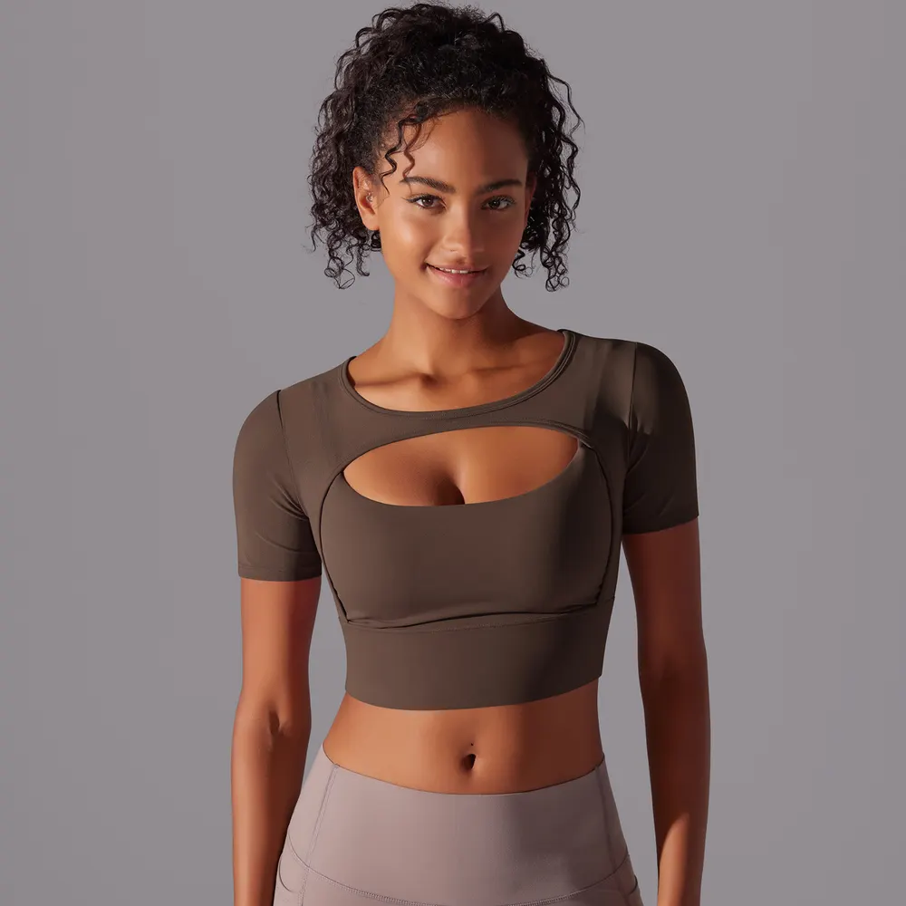 Mesh Short Sleeve Yoga Top