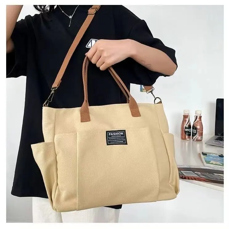 Structured Canvas Commuter Shoulder Bag
