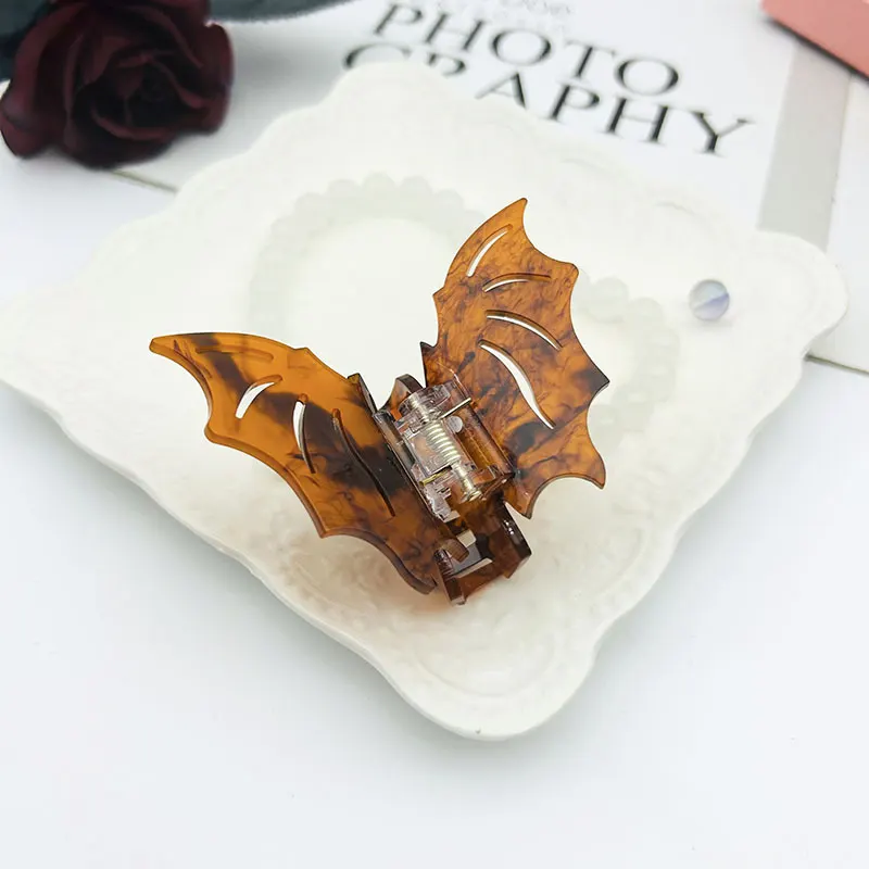 Bat Motif Acetate Hair Barrette