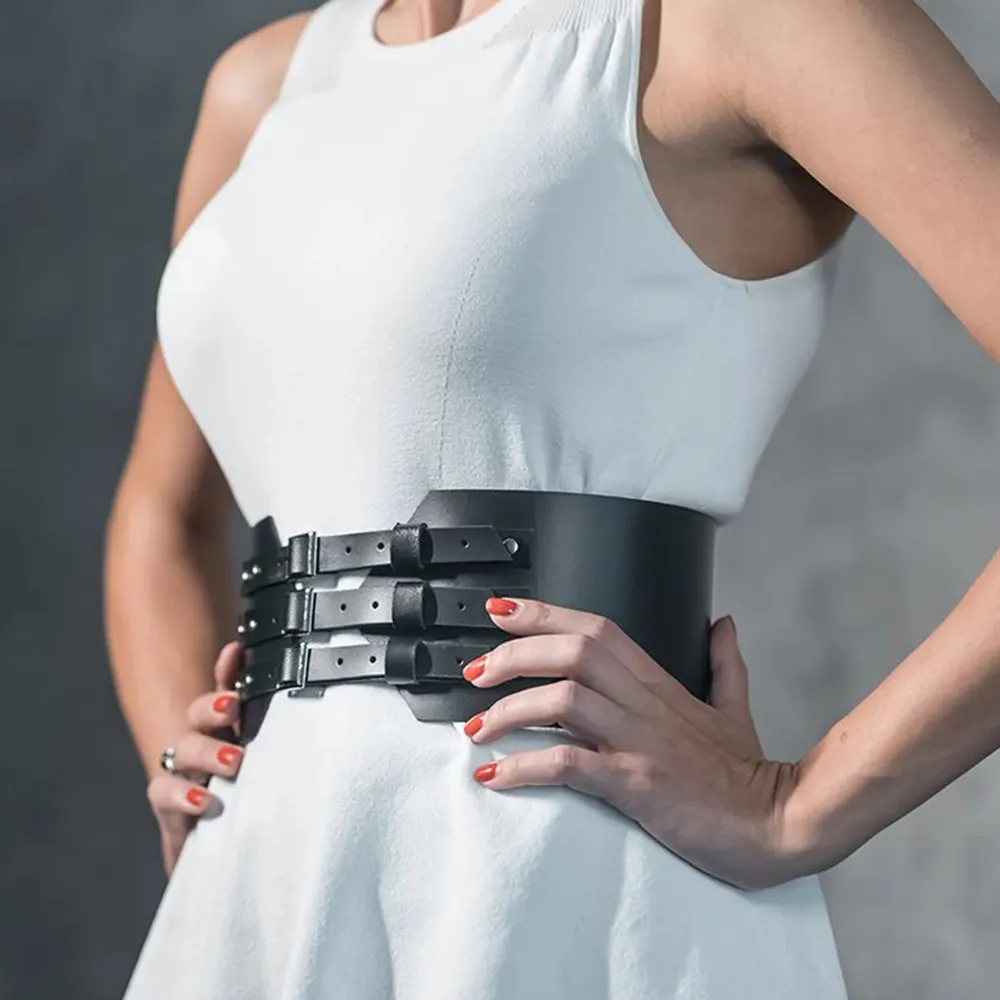 Slim Perforated PU Leather Waist Belt