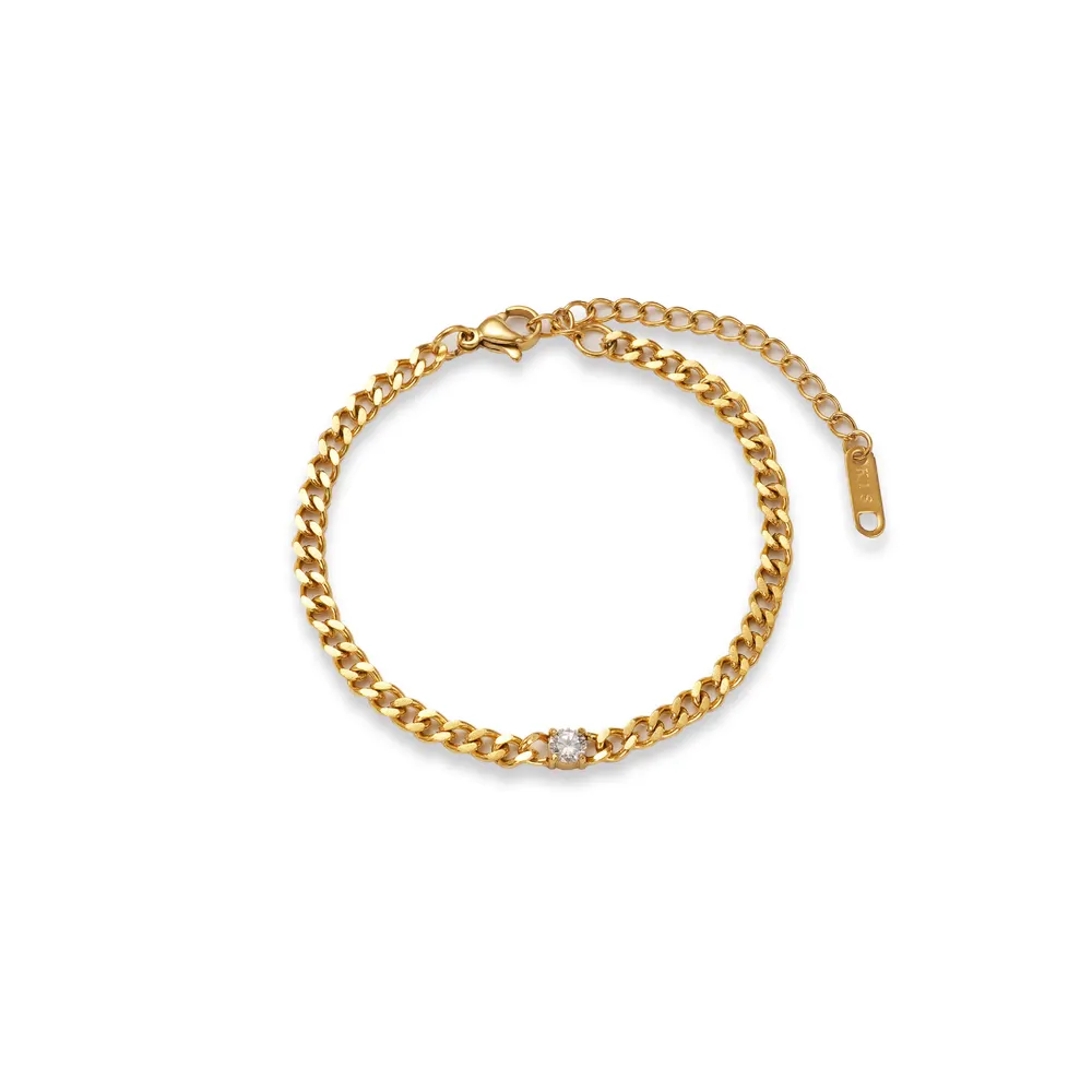 Titanium Steel Water Drop Zircon Bracelet