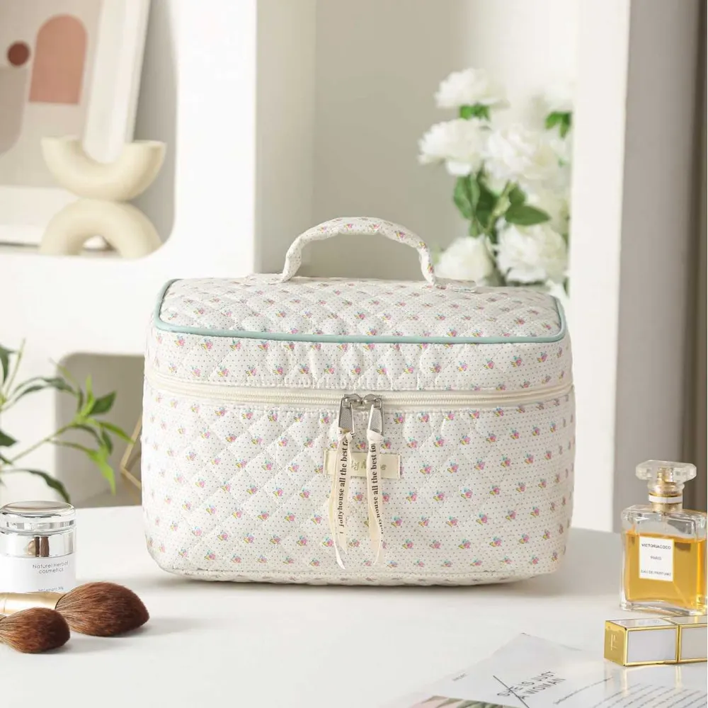 Floral Cotton Makeup Pouch