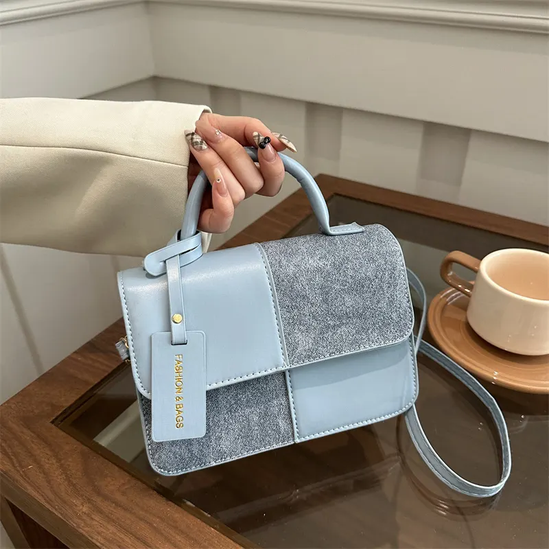 Textured Patchwork PU Tote Bag