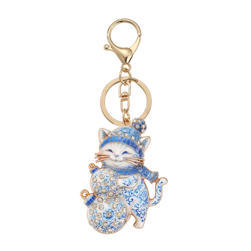 Christmas Cat Bag Charm Keychain