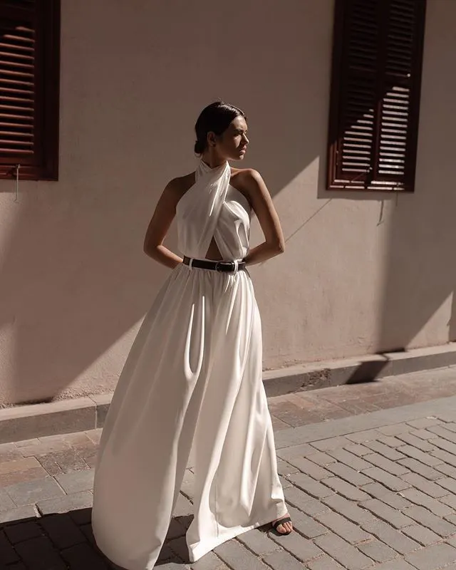 Halter Neck Wide-Leg Jumpsuit