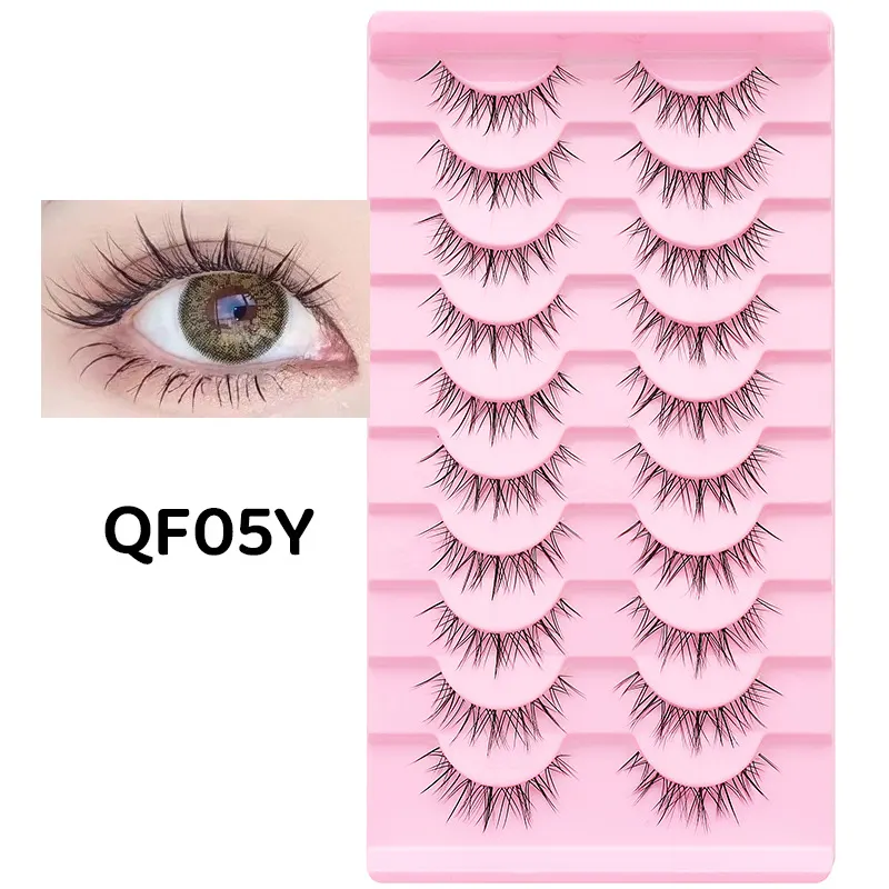 10-Pair Fishbone Stem False Eyelashes