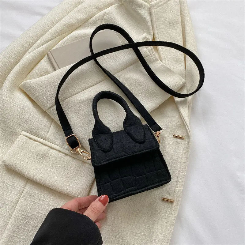 Compact Felt Mini Shoulder Bag