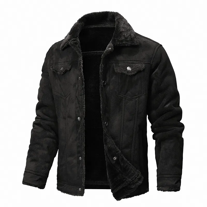 Fleece-Lined Hooded Leather Jacket