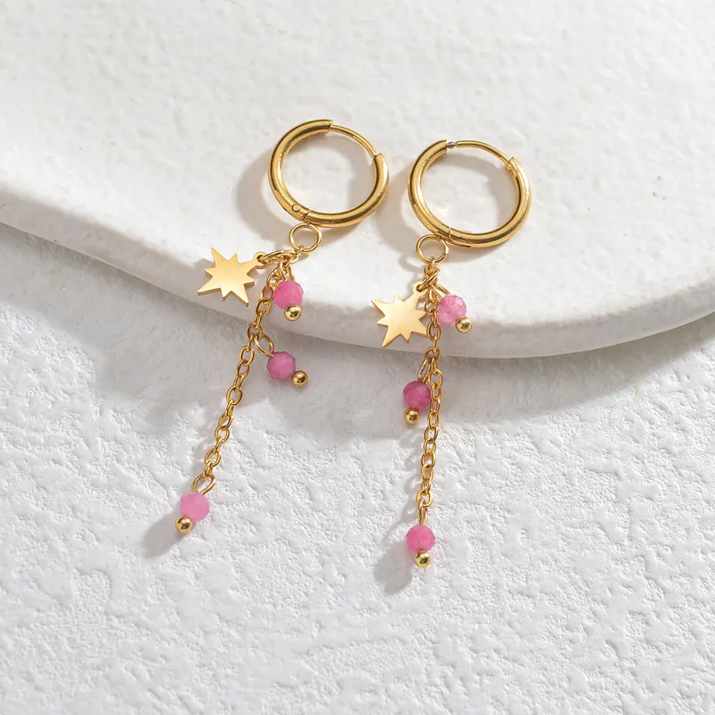 14K Gold-Plated Star Tassel Earrings