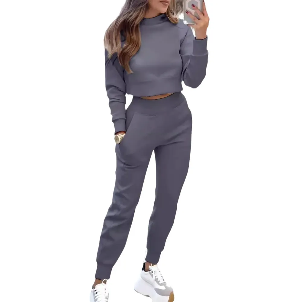 High-Collar Slim Long-Sleeve Leisure Set