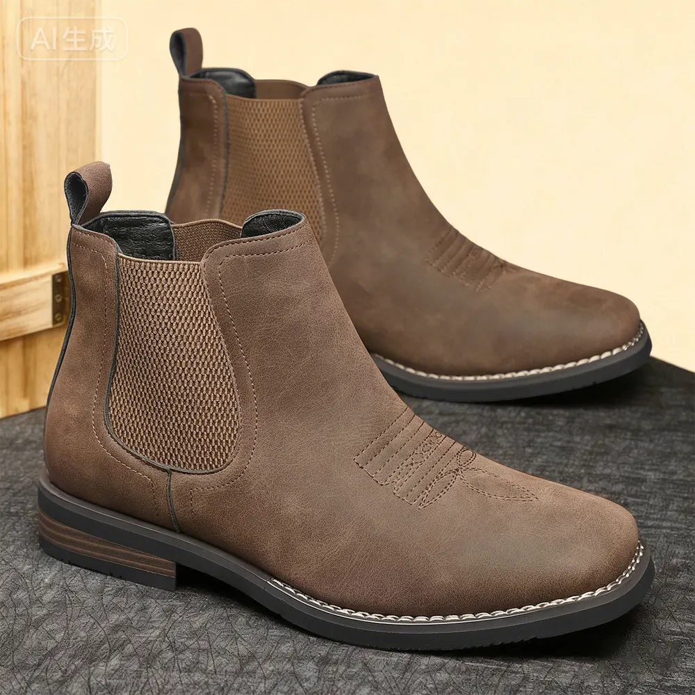 Men's Faux Leather Chelsea Boot