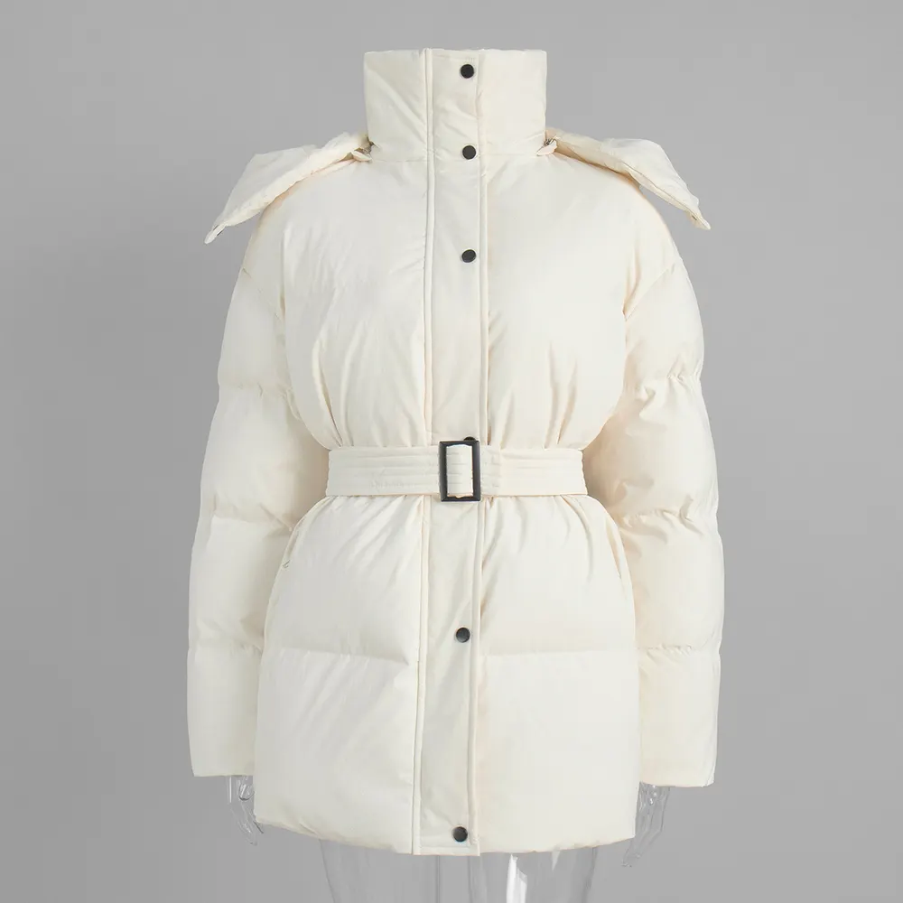 Hooded Belted Cotton Jacket