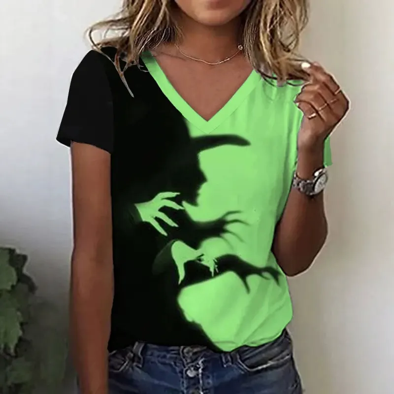 Animal Print V-Neck Short-Sleeve Tee