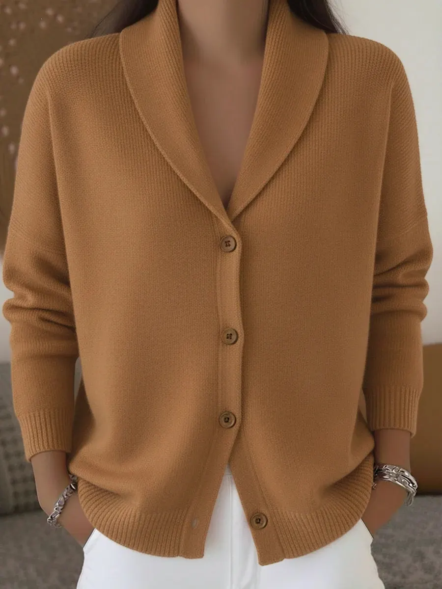 Loose Buttoned Knit Cardigan