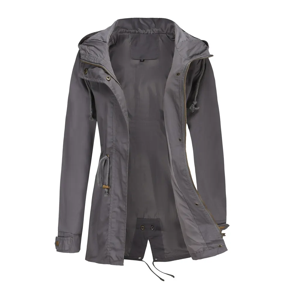 Loose Fit Hooded Cotton Coat