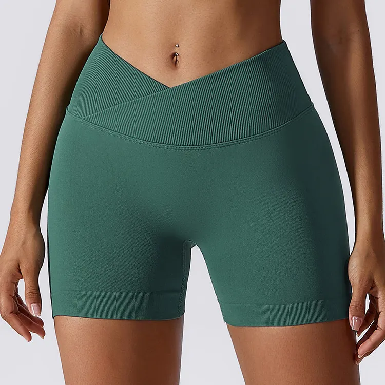High-Waist Three-Quarter Yoga Shorts